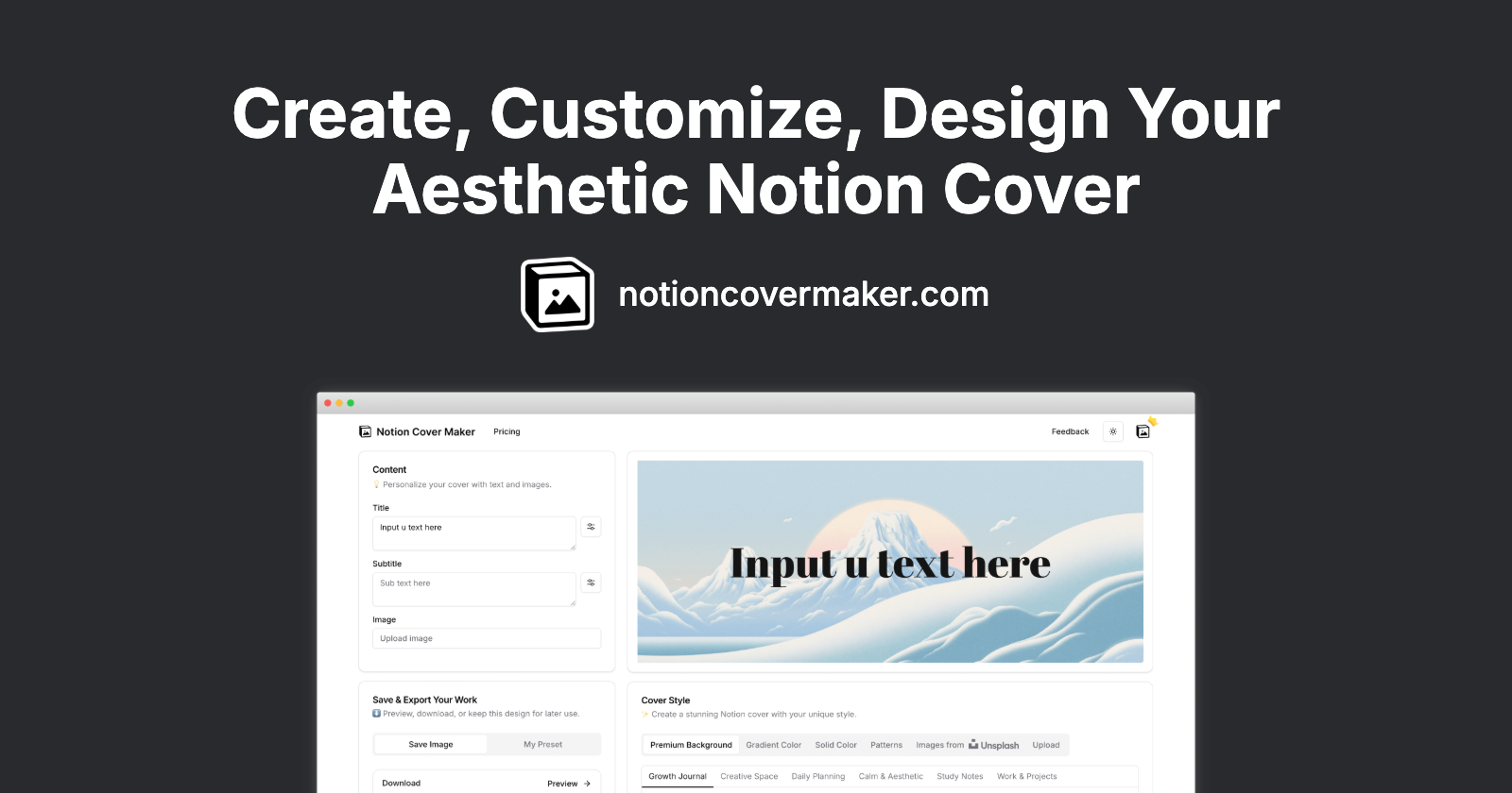 Notion Cover Maker | Best Free Notion Cover Image Generator